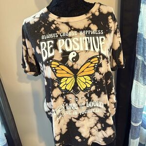 Always choose happiness be positive T-shirt butterfly